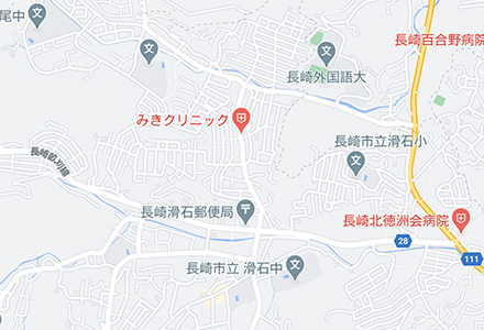 病院の位置が記された地図